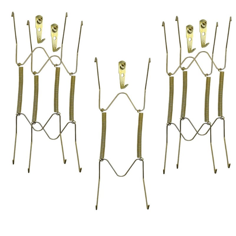 Xinlinke Plate Hangers for The Wall 8 inch Decorative Dish Display Tray Holder with Installation Hooks 5 Pack - Image 1